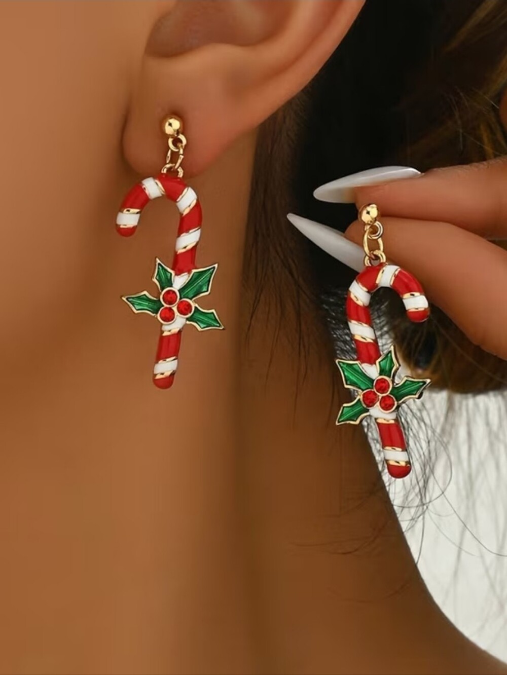 Christmas Candy Cane Earrings